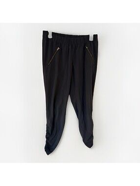 Athleta Women's Size 2 Aspire Blue Cinch Ruched Ankle Active Zip Pocket Pants
